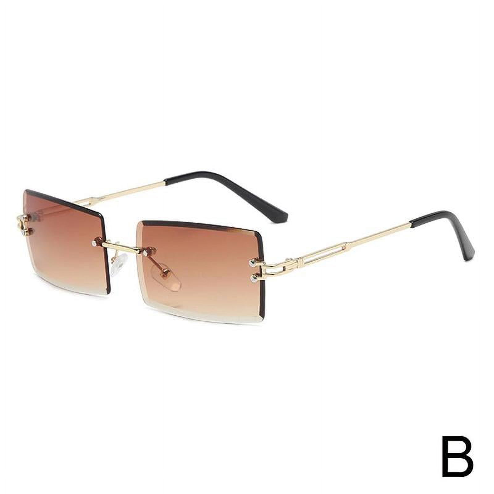ctangle sunglasses sunglasses,rimless sunglasses,frame square sunglasses,tinted sunglasses,womens sunglasses,pink sunglasses T4Q2 - image 1 of 1