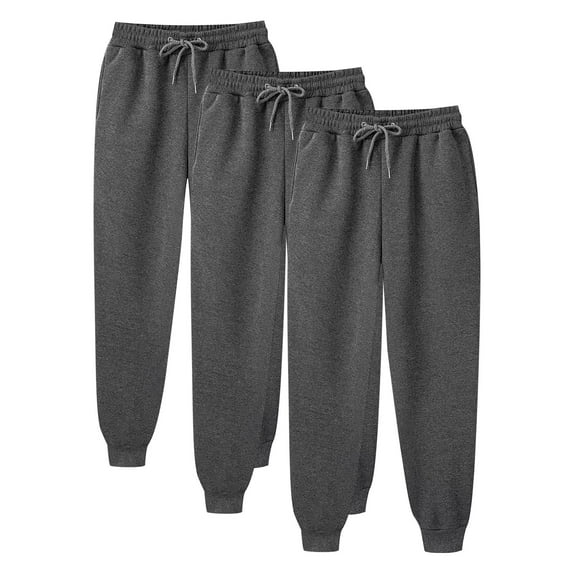 ctdiral 3 Packs Womens Sweatpants Baggy Comfy Lounge Pants Yoga Jogger for Men Casual Workout Cinch Bottom Fleece Pants with Pockets Dark Gray M