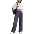 thumbnail image 1 of ctdiral Baggy Straight Leg Sweatpants for Women Fall Fashion Elastic High Waist Joggers Casual Solid Workout Pants with Pockets Dark Gray M, 1 of 9