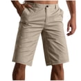 thumbnail image 1 of ctdiral Bermuda Golf Shorts for Men Summer Cotton Knee Length Short Pants Casual Stretchy Button Zipper Suit Shorts Business Workwear Office Shorts with Pockets, 1 of 4