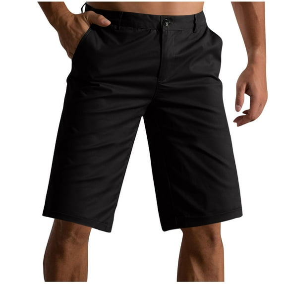 ctdiral Bermuda Golf Shorts for Men Summer Cotton Knee Length Short Pants Casual Stretchy Button Zipper Suit Shorts Business Workwear Office Shorts with Pockets
