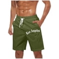 thumbnail image 1 of ctdiral Big and Tall Beach Shorts for Man Summer Loose Fit Drawstring Lounge Shorts Letter Print Straight Leg Short Pants with Pockets, 1 of 5