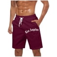 thumbnail image 1 of ctdiral Big and Tall Beach Shorts for Man Summer Loose Fit Drawstring Lounge Shorts Letter Print Straight Leg Short Pants with Pockets, 1 of 5