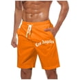 thumbnail image 1 of ctdiral Big and Tall Beach Shorts for Man Summer Loose Fit Drawstring Lounge Shorts Letter Print Straight Leg Short Pants with Pockets, 1 of 5