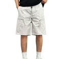 thumbnail image 1 of ctdiral Cargo Short Pants for Man Summer Solid Color Loose Fit Straight Leg Shorts Big and Tall Drawstring Plain Shorts Cargo Shorts with Zipper Pockets, 1 of 4