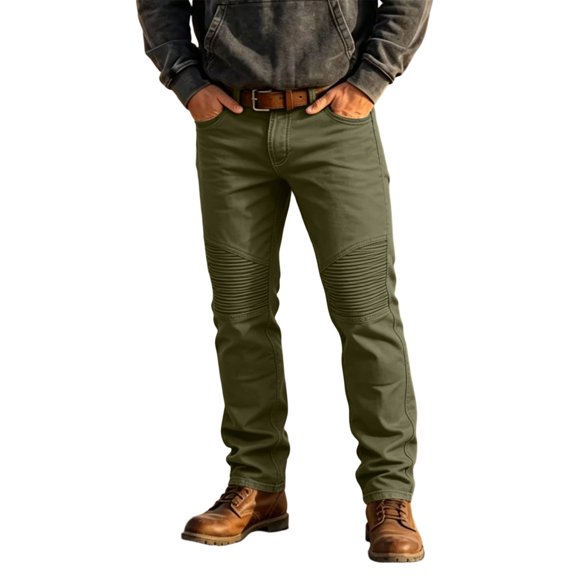 ctdiral Cotton Cargo Pants for Men Outdoor Durable Long Pant Solid Color Slim Fit Straight Leg Trousers Army Green XXL