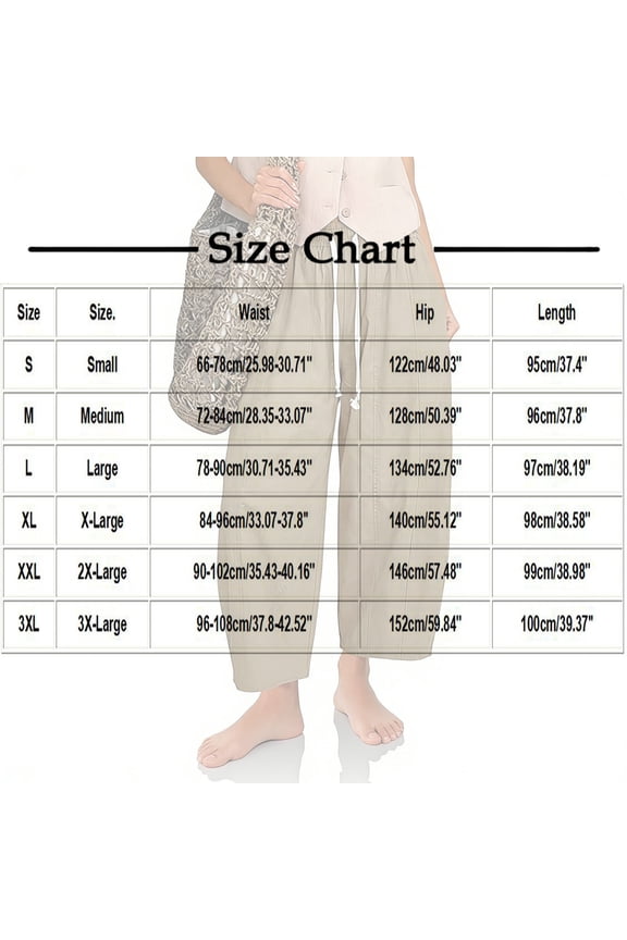 Cotton Linen Pants for Women Drawstring Elastic Waist Wide Leg Pants Solid Color Straight Trousers with Pockets Lounge Comfy Pants Khaki XXL