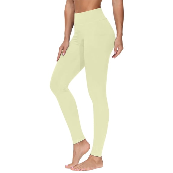 ctdiral High Waist Tummy Control Leggings for Women Solid Color Stretchy Slim Fit Pants Workout Gym Running Sweatpants Beige XL