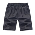 thumbnail image 1 of ctdiral Mens Big and Tall Cargo Shorts Elastic Waisted Workwear Shorts Solid Color Loose Fit Straight Leg Shorts Summer Cotton Cargo Shorts with Pockets, 1 of 7