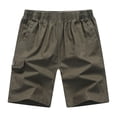 thumbnail image 1 of ctdiral Mens Big and Tall Cargo Shorts Elastic Waisted Workwear Shorts Solid Color Loose Fit Straight Leg Shorts Summer Cotton Cargo Shorts with Pockets, 1 of 7