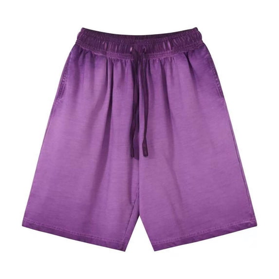 ctdiral Mens Big and Tall Shorts Vintage Distressed Gradient Shorts Elastic Waisted Drawstring Casual Shorts Loose Fit Lightweight Shorts with Pockets