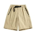 thumbnail image 1 of ctdiral Mens Big and Tall Shorts Elastic Waist Drawstring Shorts with Zipper Pockets Solid Color Loose Fit Casual Shorts Summer Athletic Short Pants, 1 of 7
