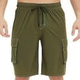 thumbnail image 1 of ctdiral Mens Drawstring Cargo Shorts Elastic Waist Loose Fit Lightweight Work Shorts Solid Color Lightweight Cargo Shorts with Multi Pockets, 1 of 8