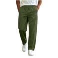 thumbnail image 1 of ctdiral Mens Elastic Waist Workout Pants Lightweight Outdoor Joggers Quick Dry Loose Fit Trousers with Pockets Army Green XXL, 1 of 6