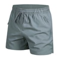 thumbnail image 1 of ctdiral Mens Quick Dry Beach Shorts Solid Color Softshell Drawstring Shorts Summer Elastic Waisted Board Shorts Solid Color Beach Swimwear Bathing Suits Shorts with Zipper Pockets, 1 of 3
