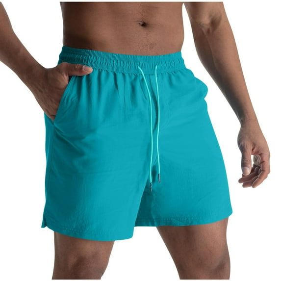 ctdiral Mens Summer Casual Shorts Drawstring Quick Dry Swim Trunks Swim Shorts Solid Color Outdoor Athletic Shorts Swimwear Bathing Suits with Pockets