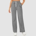 thumbnail image 1 of ctdiral Straight Leg Sweatpants for Women High Waist Drawstring Joggers with Pockets Fall Thin Fleece Lightweight Comfy Sweat Pants Gray L, 1 of 7