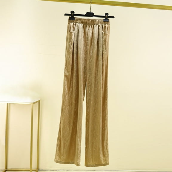 ctdiral Sweatpants for Women Dressy Baggy Wide Leg Trousers Fall Cotton Comfy Long Pants Solid Color Lounge Pants Fashion Sweatpant with Pockets Yellow XL