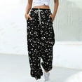 thumbnail image 1 of ctdiral Sweatpants for Women Fashion High Waisted Drawstring Joggers Floral Print Loose Fit Sweatpants with Pockets Casual Outdoor Workout Trousers Black L, 1 of 6