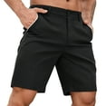thumbnail image 1 of ctdiral Twill Short Pants for Mens Solid Color Button Zipper Cargo Shorts Summer Loose Fit Lightweight Straight Shorts Big & Tall Flat Front Suit Shorts with Pockets, 1 of 9
