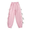 thumbnail image 1 of ctdiral Women's Baggy Sweatpants Elastic Waist Casual Bow Wide Leg Pants with Pocket Y2K Going Out Travel Pants Fashion Drawstring Lounge Long Pants Pink XL, 1 of 7
