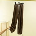 thumbnail image 1 of ctdiral Women's Stretch Sweatpants Fall Cotton Thin Long Pants with Pockets Solid Color Drawstring Wide Leg Pants High Waisted Lightweight Lounge Pants Coffee S, 1 of 4