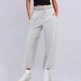 thumbnail image 1 of ctdiral Women's Wide Leg Pants High Waist Drawstring Sweatpants Joggers with Pockets Casual Loose Fit Lightweight Straight Trousers Gray XL, 1 of 7