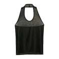 thumbnail image 1 of ctdiral Womens Backless Halter Top Scoop Neck Sleeveless Tank Tops Solid Color Lightweight Tunic Tops Summer Casual Comfy Tops Black L, 1 of 9