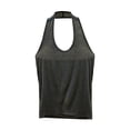 thumbnail image 1 of ctdiral Womens Backless Halter Top Scoop Neck Sleeveless Tank Tops Solid Color Lightweight Tunic Tops Summer Casual Comfy Tops Gray XL, 1 of 9