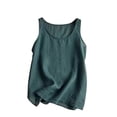 thumbnail image 1 of ctdiral Womens Crew Neck Sleeveless Tank Tops Solid Color Loose Fit Tanks Summer Casual Lightweight Tops Green XL, 1 of 9