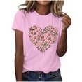 thumbnail image 1 of ctdiral Womens Heart Printed Crew Neck Tees Loose Fit Short Sleeve Tops Casual Workout Tunic Tops Summer Fashion T Shirt Pink XL, 1 of 5