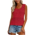 thumbnail image 1 of ctdiral Womens Scoop Neck Knit Tank Tops Summer Sleeveless Tanks Solid Color Loose Fit Tunic Tops Casual Comfy Soft Vest Red L, 1 of 9
