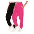 thumbnail image 1 of ctdiral Womens Sweatpants 2 Pack Casual Baggy Active Jogger Soft Lightweight Tapered Pants with Pockets Fall Soft Comfy Sweat Pants with Pockets Hot Pink S, 1 of 3