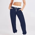thumbnail image 1 of ctdiral Womens Sweatpants High Waisted Drawstring Baggy Joggers Solid Color Y2k Athletic Sweatpants Fall Thin Fleece Lounge Trousers with Pockets Dark Blue S, 1 of 6