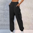 thumbnail image 1 of ctdiral Womens Sweatpants Thin Fleece Lined Baggy Athletic Jogger with Pockets Casual Elastic Waisted Drawstring Tapered Pants Fall Fashion Outfits Black S, 1 of 6
