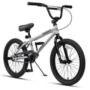 cubsala 20 Inch BMX Race Bike Trident Bicycles Beginner-Level to Advanced Riders with 2 Pegs Trick Cycling and Professional Riding, Gray