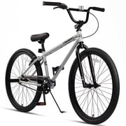 cubsala 24 Inch BMX Race Bike Trident Bicycles Beginner-Level to Advanced Riders with 2 Pegs Trick Cycling and Professional Riding, Gray