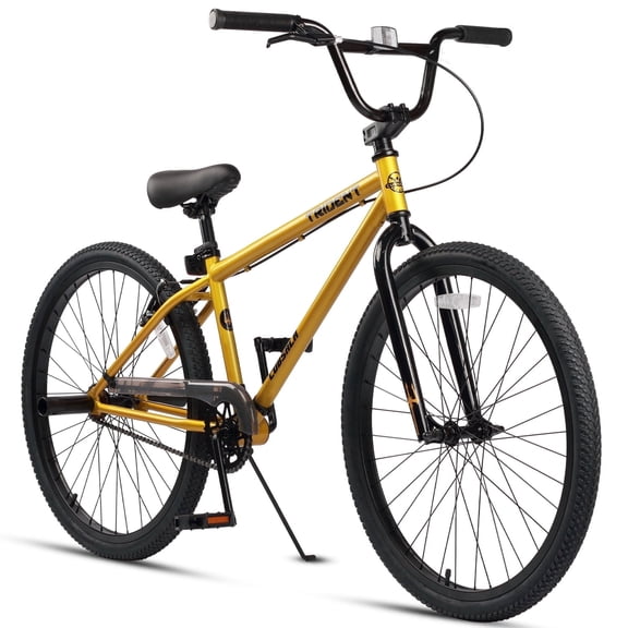 cubsala 26 Inch BMX Race Bike Trident Bicycles Beginner-Level to Advanced Riders with 2 Pegs Trick Cycling and Professional BMX Riding, Golden