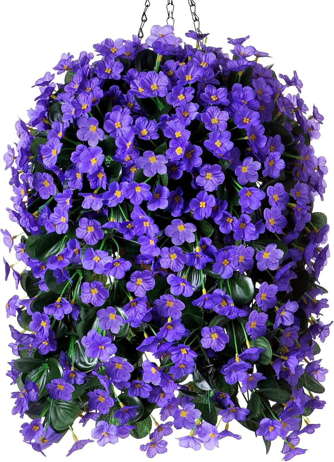 cugvbin Artificial Fake Hanging Flowers with Basket for Outdoor ...