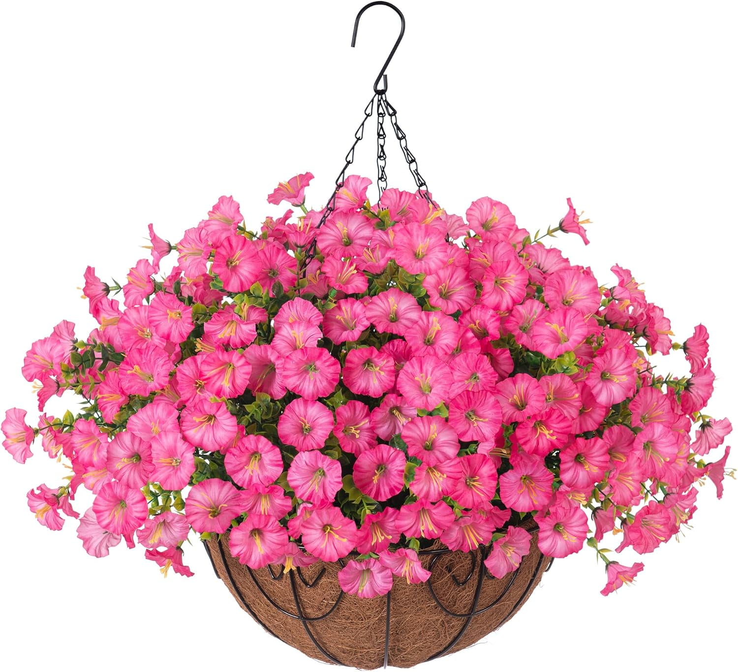 cugvbin Artificial Faux Hanging Plants Flowers Basket for Spring Summer ...