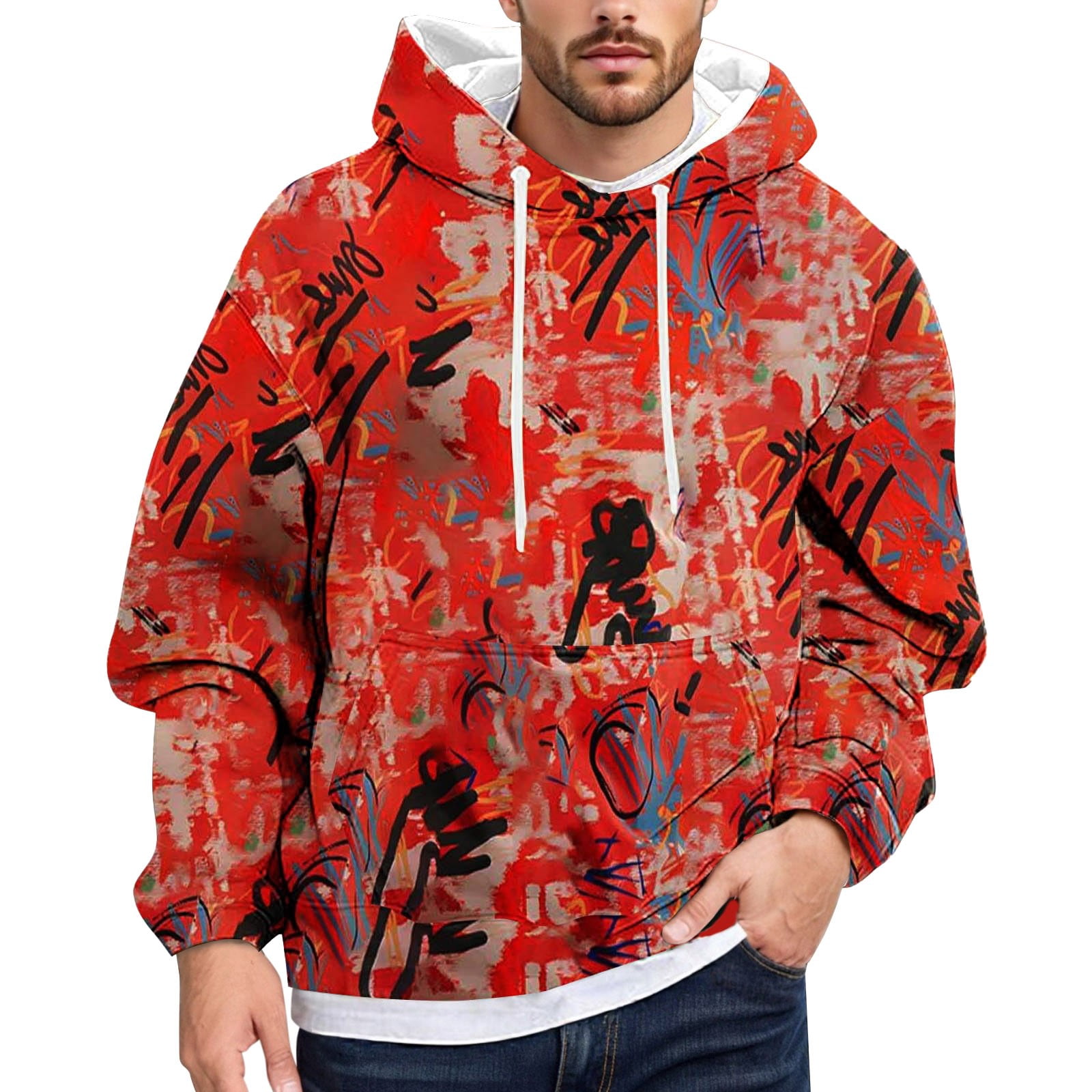 Men's Big & Tall Long Sleeves Tie Dye Hoodie Sweater main image 1