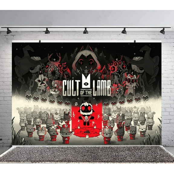 cult of the lamb Backdrop Banner Party Supplies Poster Movie Theme Background for Photography Birthday Decorations
