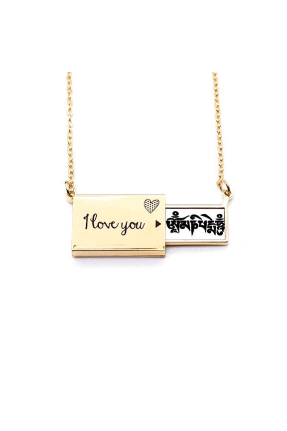 culture black character pattern letter envelope necklace pendant jewelry