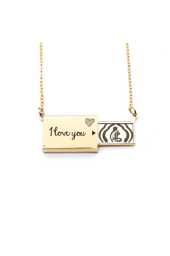 culture character figure pattern letter envelope necklace pendant jewelry