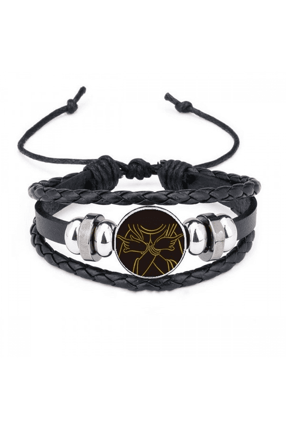 culture hand bust pattern bracelet braided leather woven wristband