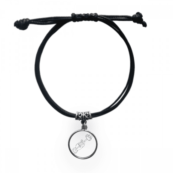 culture hand line drawing simple pattern bracelet leather wristband black jewelry
