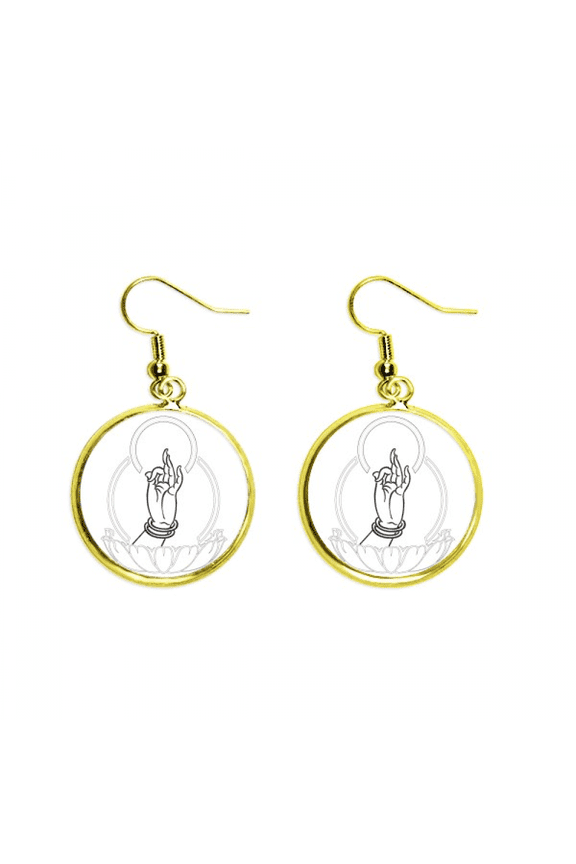 culture hand lotus simple pattern earring dangle en drop earring jewelry woman