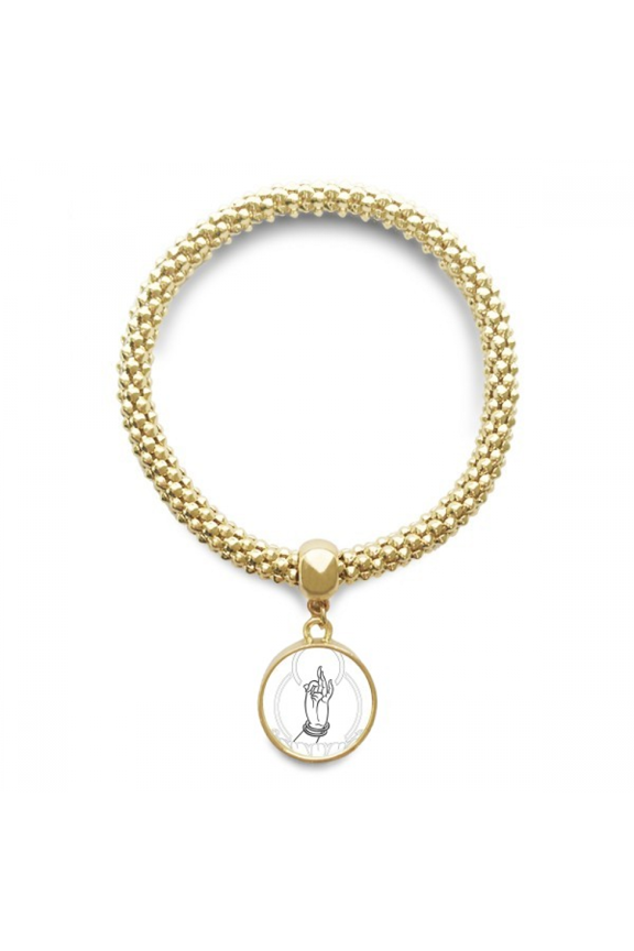 culture hand lotus simple pattern en bracelet round pendant jewelry chain