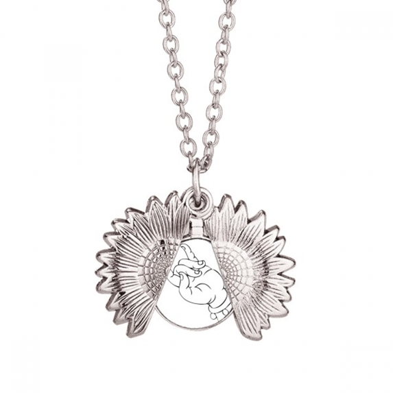 culture hand simple illustration pattern sunflower necklace pendant locket jewelry