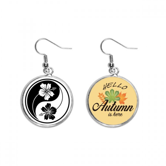 culture yin-yang flower design earring dangle autumn earring jewelry